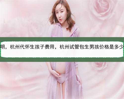代孕的出生证明，杭州代怀生孩子费用，杭州试管包生男孩价格是多少？附费用